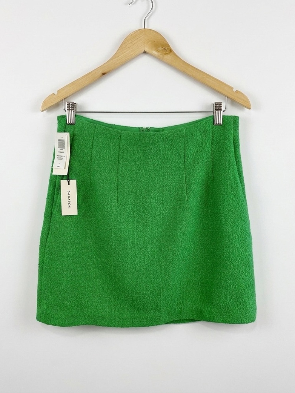 Babaton Kinsley Tweed Mini Skirt Vibrant Green NWT Size 12